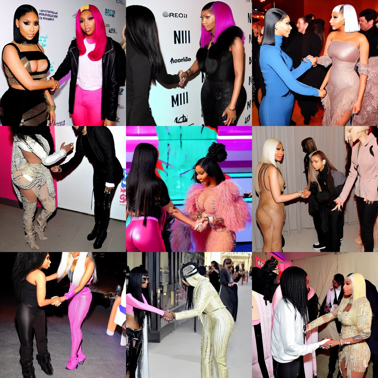 Prompt: Nicki Minaj shaking hands with Milei