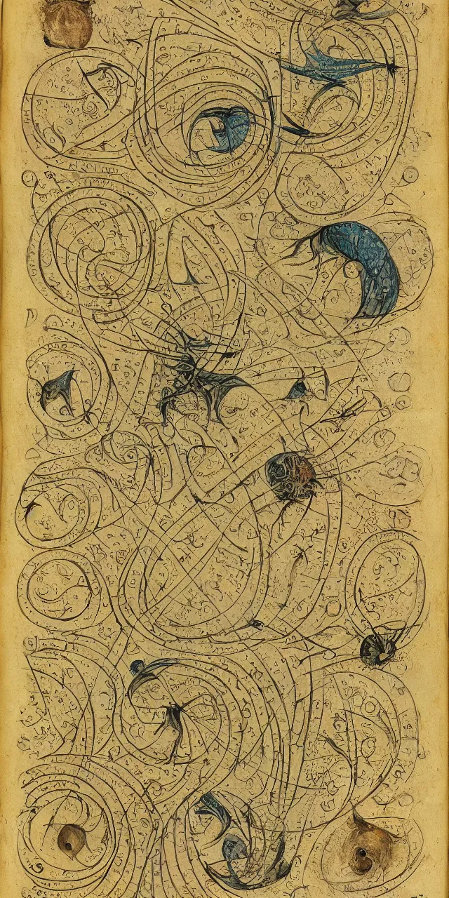 Prompt: an open page of the voynich manuscript, depicting a digital painting of a human, golden ratio, symmetry, extremely detailed, hyperrealistic, paper texture, professional drawing, epic highlights, full colors