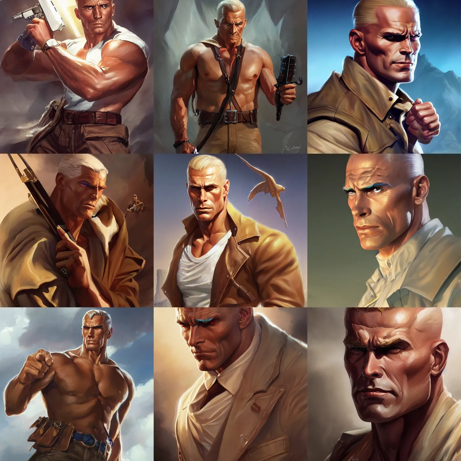 Image similar to doc savage, D&D, fantasy, portrait, highly detailed, digital painting, trending on artstation, concept art, sharp focus, illustration, art by artgerm and greg rutkowski and magali villeneuve