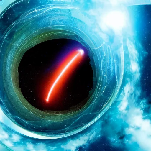 Image similar to a team of explorers travel through a wormhole in space in an attempt to ensure humanity's survival.