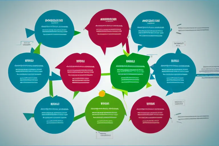 Prompt: The world's worst PowerPoint slide ever, overloaded, flowcharts, mindmaps, shapes, arrows