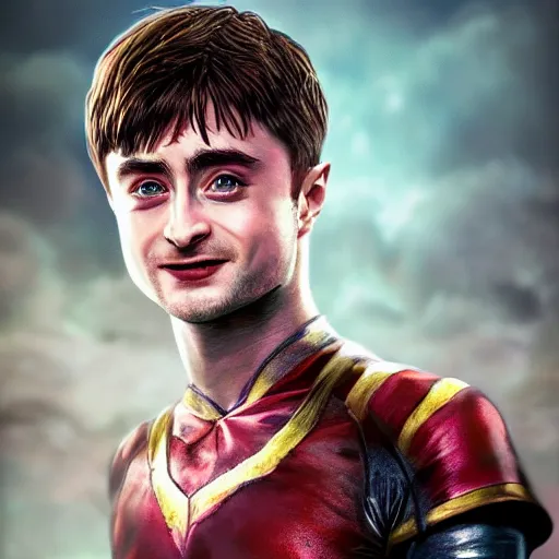 Image similar to An epic fantasy comic book style portrait painting of Daniel Radcliffe, unreal 5, DAZ, hyperrealistic, octane render, cosplay, RPG portrait, dynamic lighting