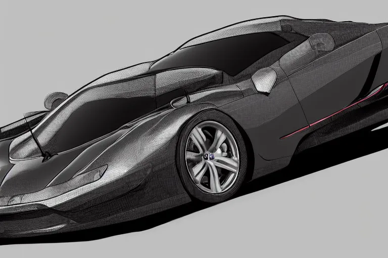 Prompt: Automotive super car design render, digital art, by Frank Stephenson, gordon murray, trending on Behance, trending on artstation, trending on dezeen,