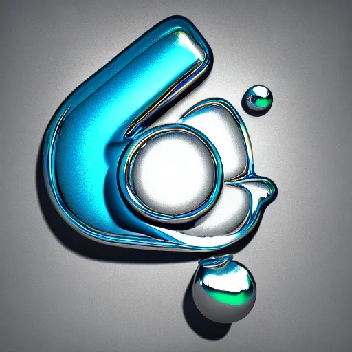 Image similar to abstract 3D object made out of chrome on a white background dripping on the floor by David McLeod and Alberto Seveso, watery, flow, Blender Render, Transparent, Holographic, unreal engine, highly detailed, album cover art