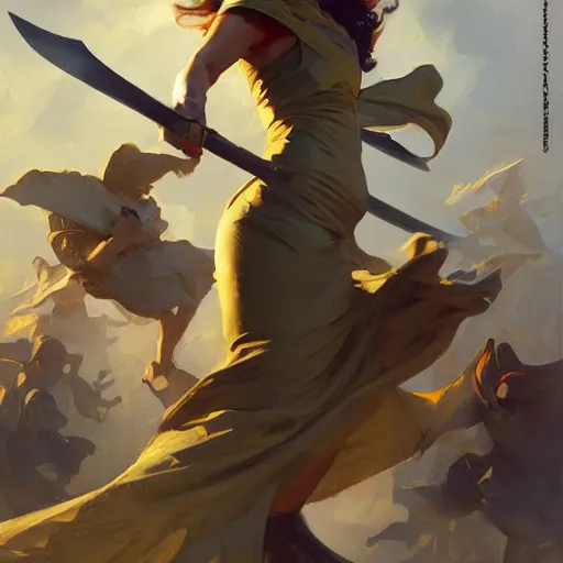 Prompt: greg manchess painting of raining swords, organic painting, sunny day, matte painting, bold shapes, hard edges, street art, trending on artstation, by huang guangjian, gil elvgren, ruan jia, randy vargas, greg rutkowski