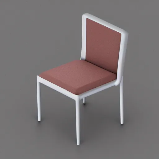 Prompt: 3 d object of chair rendered in isometric in 3 d game, isometric art, centralised, mohamed chahin, blender cycles render, solid colours material, no background