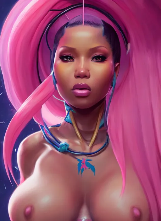 Image similar to nicki minaj, evangelion, au naturel, hyper detailed, digital art, trending in artstation, cinematic lighting, studio quality, smooth render, frostbite 3 engine rendered, art style by klimt and nixeu and ian sprigger and wlop and krenz cushart