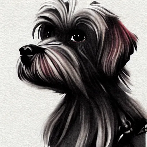 Image similar to a maltese terrier, concept art by yulia zhuchkova, lord raven art print,