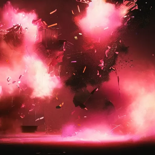 Prompt: a pink microwave exploding with confetti, dramatic lighting, illustration by greg rutkowski, yoji shinkawa, 4 k, digital art, concept art, trending on artstation