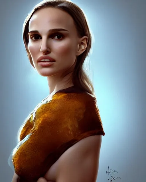 natalie portman as honey, made of honey, wearing | Stable Diffusion