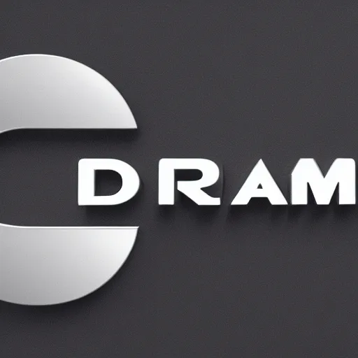 Image similar to a chrome logo that says! dream, typography, 3 drender, octane render