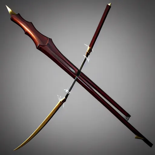 Image similar to 3 d render portrait of a bow weapon
