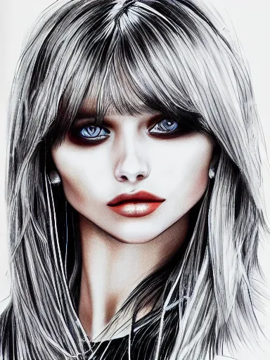 Prompt: portrait of abbey lee by laphet, pixiv