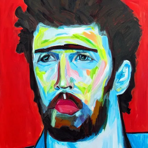 Prompt: giga chad portrait, expressionism