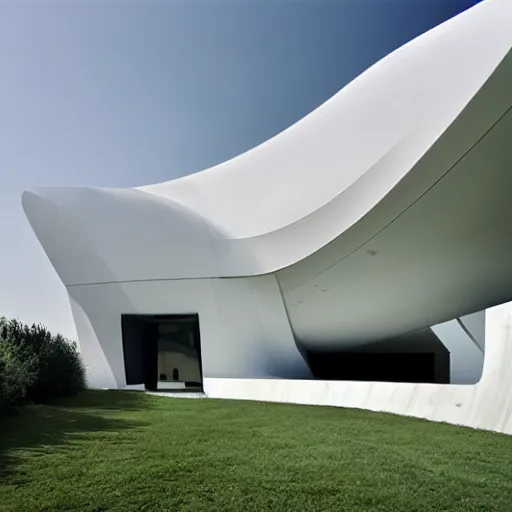 Image similar to house designed by zaha hadid