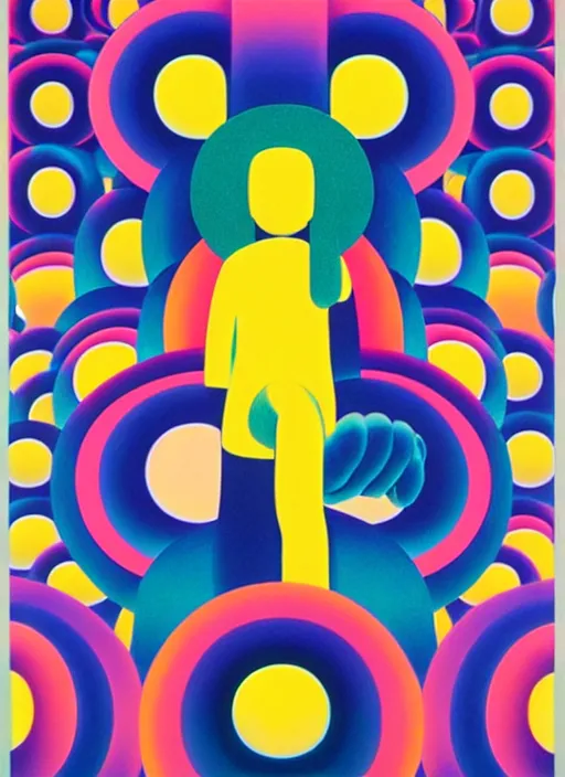 Image similar to meditaiting men by shusei nagaoka, kaws, david rudnick, airbrush on canvas, pastell colours, cell shaded!!!, 8 k