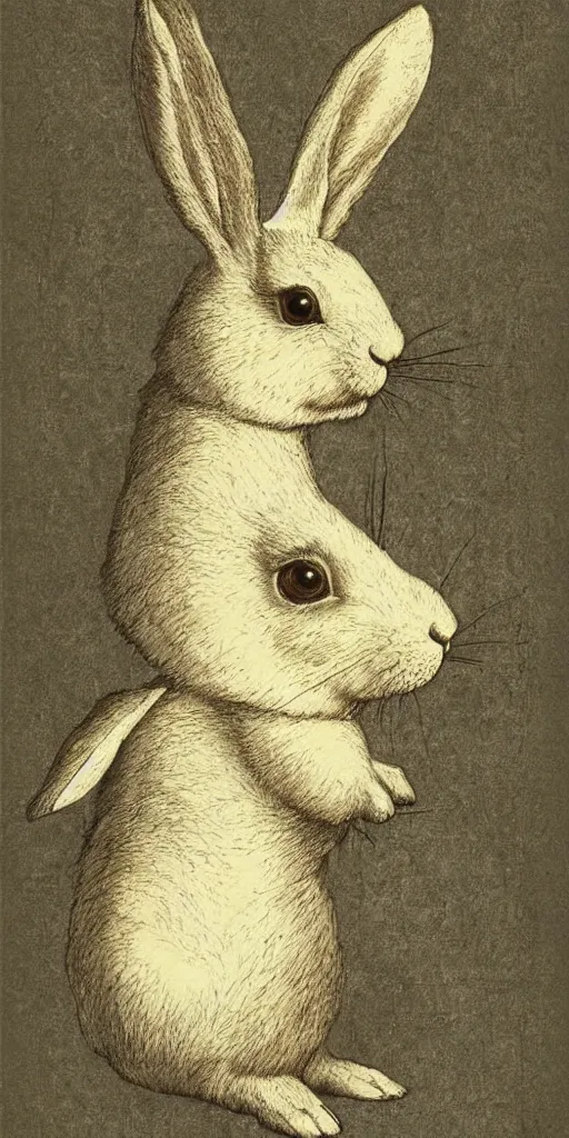 Image similar to a rabbit in the style of da vinci