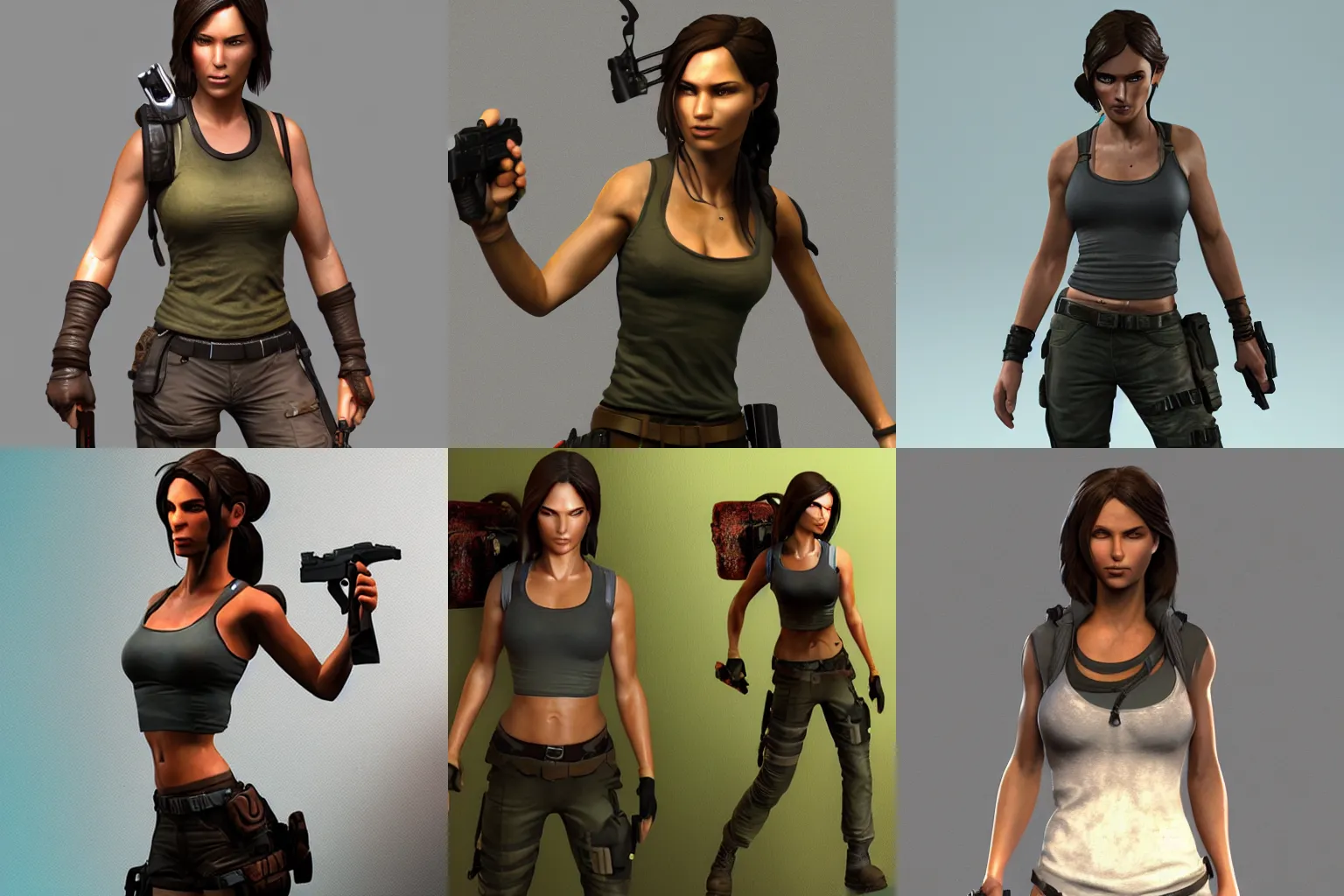 Prompt: Lara Croft zbrush render