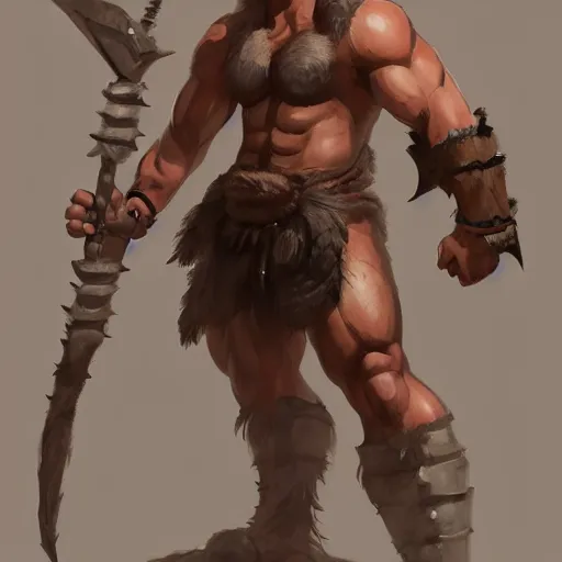 Image similar to character sheet of barbarian warrior, muscular, handsome, chiseled, by greg rutkowski and studio ghibli, digital art, trending on artstation, highly detailed, concept art, beautiful, masterpiece