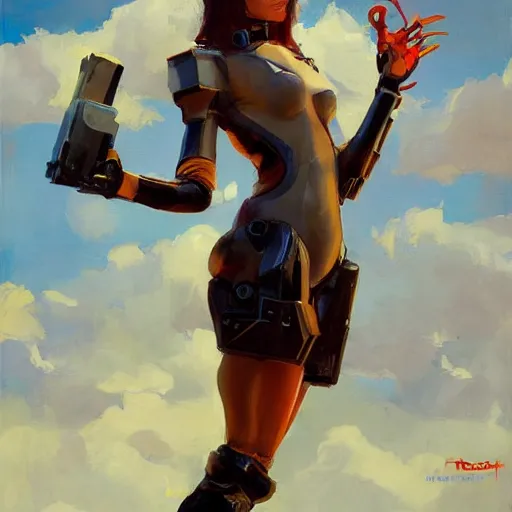 Prompt: Greg Manchess portrait painting of a cyborg cat girl, medium shot, asymmetrical, profile picture, Organic Painting, sunny day, Matte Painting, bold shapes, hard edges, street art, trending on artstation, by Huang Guangjian and Gil Elvgren and Sachin Teng