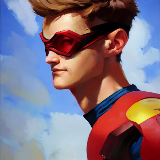 Image similar to greg manchess portrait painting of scott summers aka cyclops as overwatch character, medium shot, asymmetrical, profile picture, organic painting, sunny day, matte painting, bold shapes, hard edges, street art, trending on artstation, by huang guangjian and gil elvgren and sachin teng