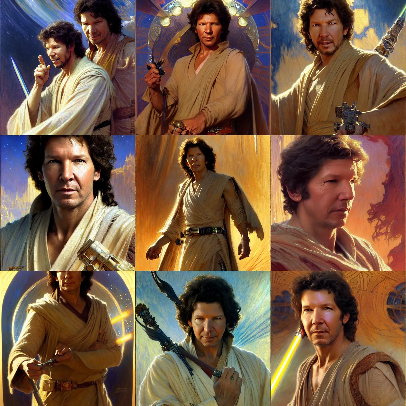 Prompt: neil breen as a jedi highly detailed painting by gaston bussiere, craig mullins, j. c. leyendecker, alphonse mucha 8 k