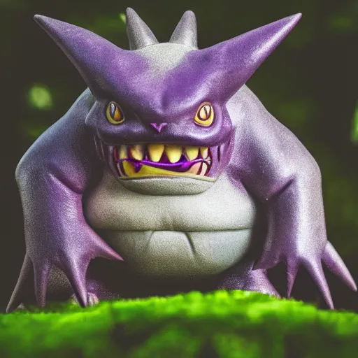 Prompt: national geographic photo of gengar, pokemon in the wild, intricate, portrait, 8 k highly professionally detailed, hdr, award winning