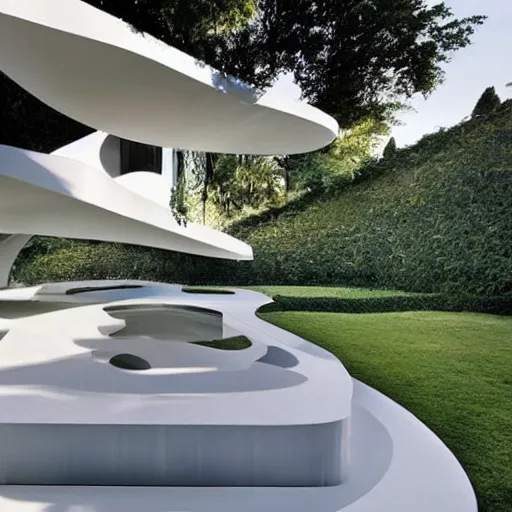 Image similar to house designed by zaha hadid