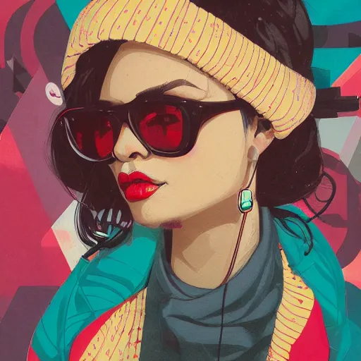 Prompt: Hip-hop artist Glorilla profile picture illustration by Sachin Teng, asymmetrical, Organic Painting , geometric shapes, hard edges, energetic, graffiti, street art:2 Highly Detailed, Masterpiece, by Sachin Teng:6