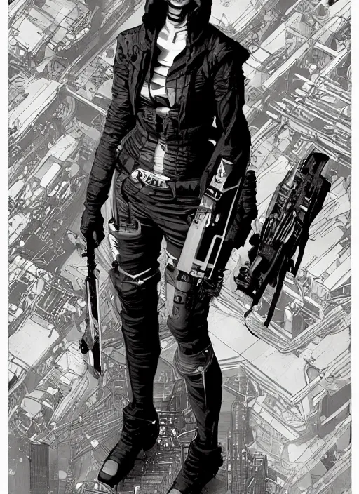 Prompt: deadly cyberpunk assassin. codename : hammer. portrait by ashley wood and alphonse mucha and laurie greasley and josan gonzalez and james gurney. illustration, pop art, cinematic. realistic proportions. moody industrial setting. artstationhq. smooth. sharp focus.