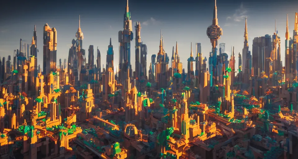 Image similar to sci - fi futuristic city made of lego bricks, pixar, disney 3 d, 8 k, octane render, still from lego movie