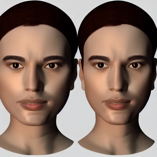 Image similar to of poorly rendered 3 d face