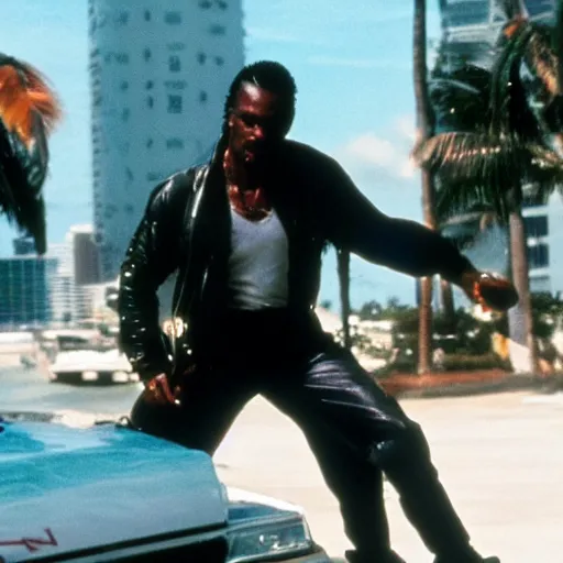 Prompt: predator in the show miami vice