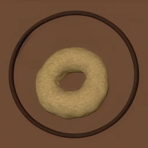 Prompt: 3D model of bagel in the style of Ian