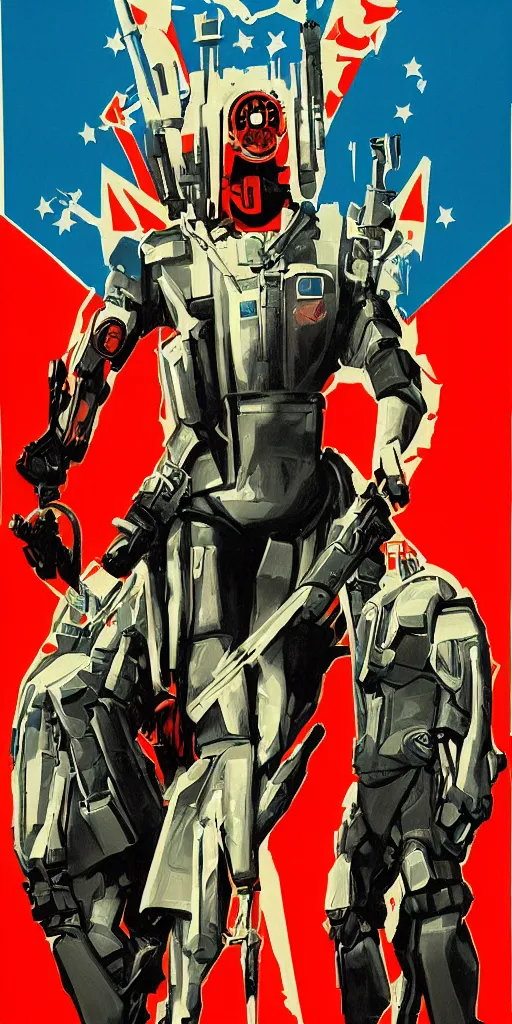 Prompt: propaganda poster of the neo - american empire, cyberpunk, socialist realism