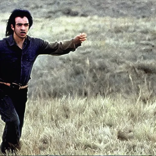 Prompt: “a still of Nathan Fielder in Dances With Wolves”