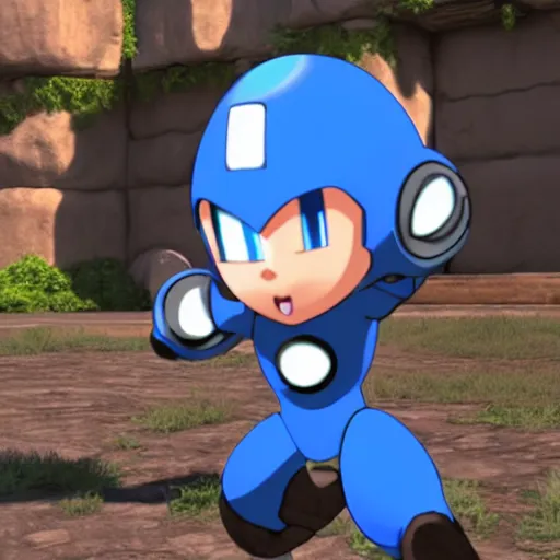 Prompt: megaman in Unreal Engine