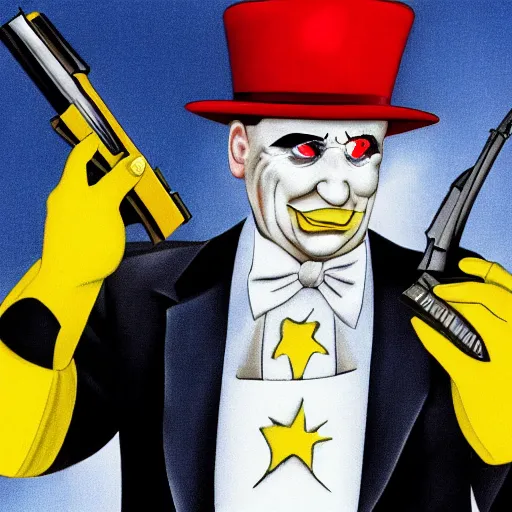 Prompt: ronald macdonald as scarface with ak - 4 7