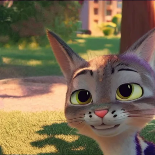 Image similar to a portrait of a girl tabby cat in zootopia (2016)