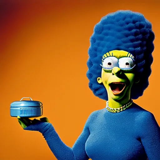 Prompt: uhd photorealisitc candid photo of marge simpson. photo by annie leibowitz and steve mccurry