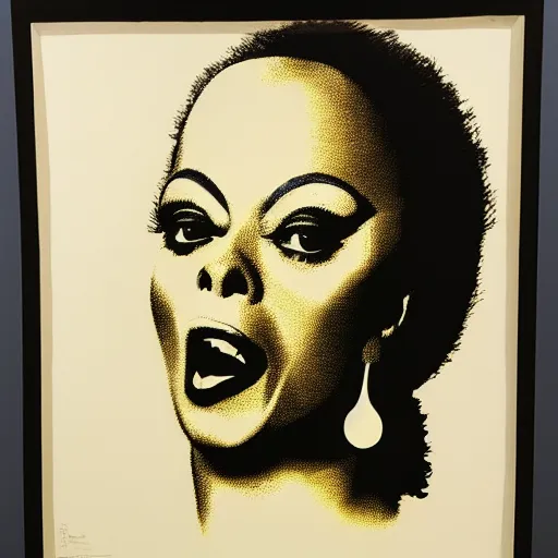 Image similar to individual screaming diana ross silk screen francis bacon