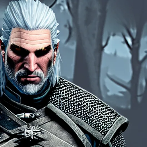 Image similar to geralt of rivia but he's jewish