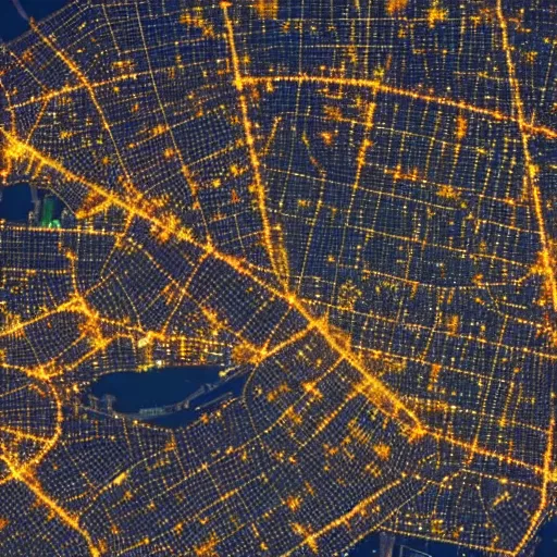 Image similar to satellite view of a metropolis at night