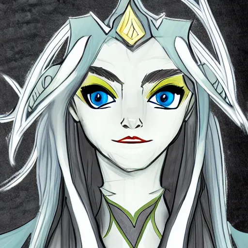 Prompt: concept art, elf woman, rayla, the dragon prince style, portrait