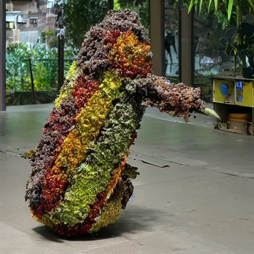 Image similar to A sculpture a 🥦 made pure recycle materials trash, Steve belledin