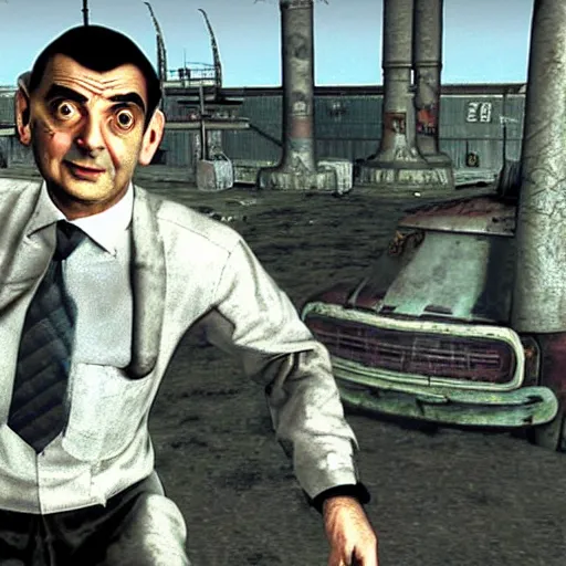 Prompt: mr bean in fallout 3