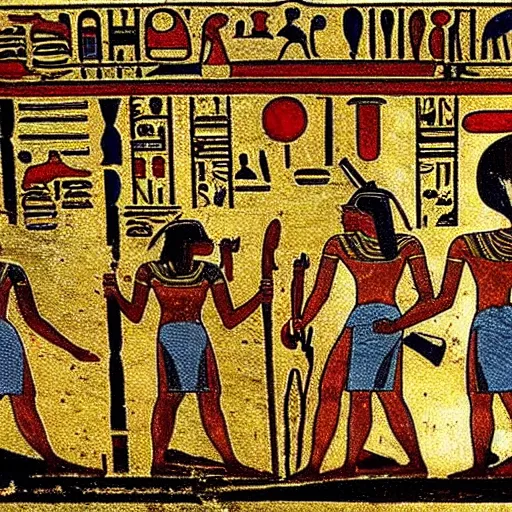Prompt: ancient Egyptian hieroglyphics fart joke
