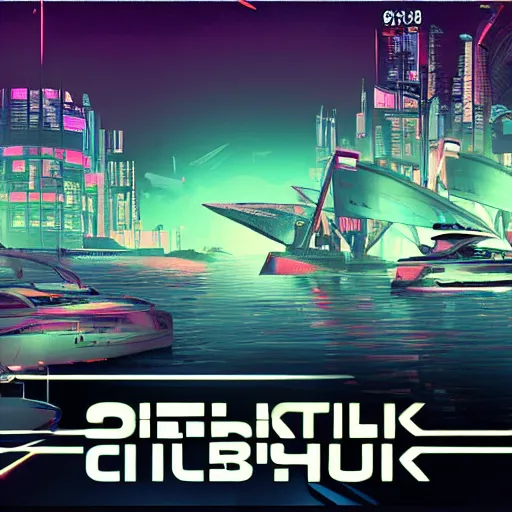 Image similar to cyberpunk yacht club