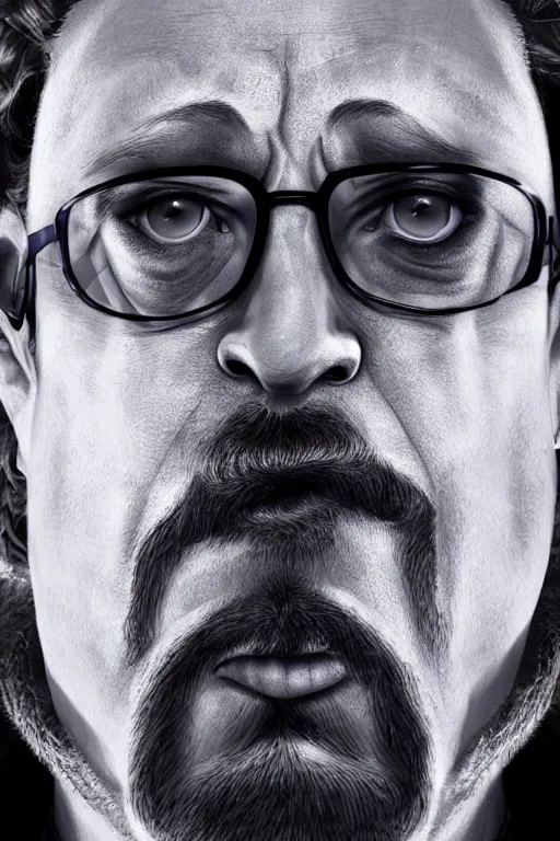 Prompt: Sam Hyde cosplaying as Thanos, close-up, sigma male, rule of thirds, award winning photo, unreal engine, studio lighting, highly detailed features, interstellar space setting