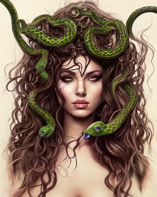 angelina joline as medusa, snakes in hair, portrait, | Stable Diffusion ...